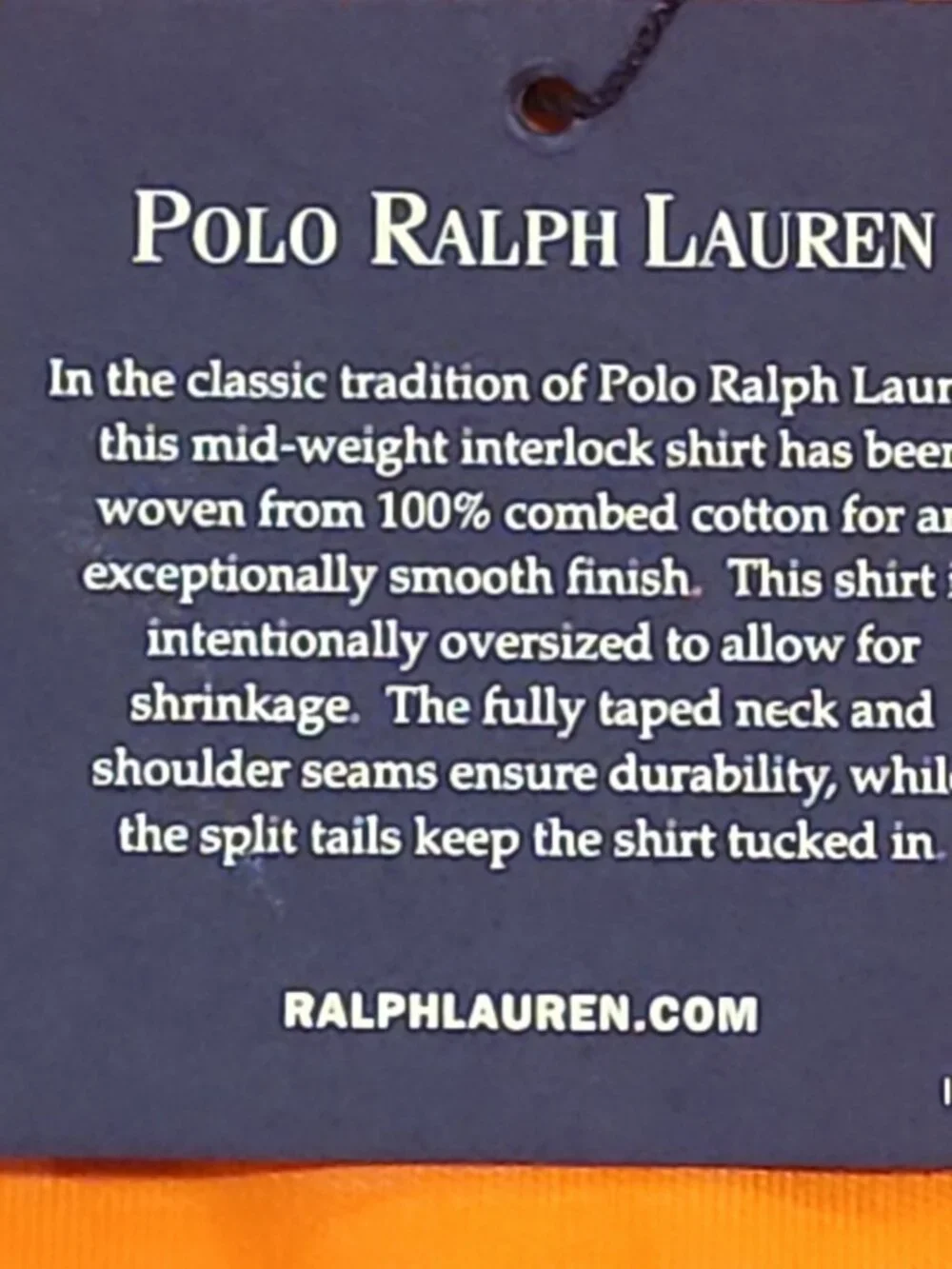 POLO RALPH LAUREN size L mens Orange Interlock Polo Shirt Green Pony Classic Fit